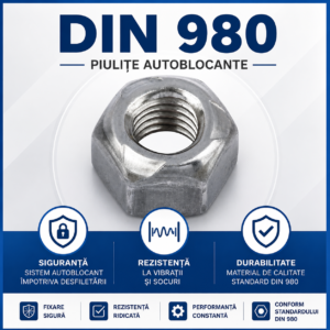 Piulițe cu autoblocare integrală ISO 7042/DIN 980 (metalice)
