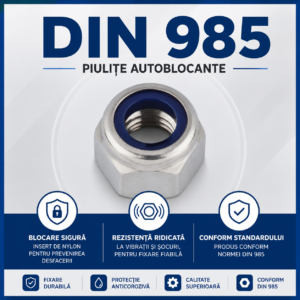 Piulițe cu autoblocare ISO10511/DIN 985 (cu inserție nylon)